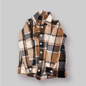[FREE SHIPPING] SHEIN Oversized Plaid Button Down